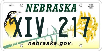 NE license plate XIV217