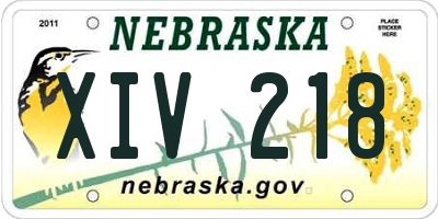 NE license plate XIV218