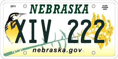 NE license plate XIV222