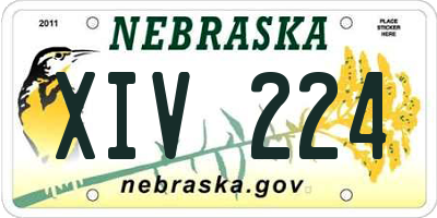 NE license plate XIV224