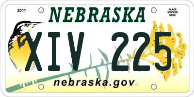 NE license plate XIV225