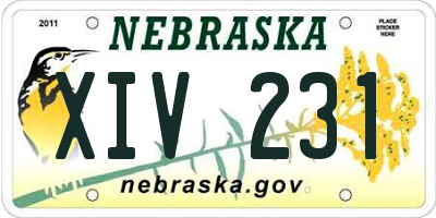 NE license plate XIV231