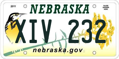 NE license plate XIV232