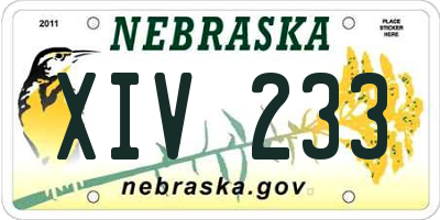 NE license plate XIV233