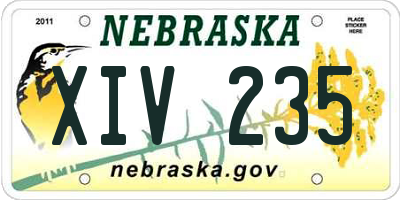 NE license plate XIV235