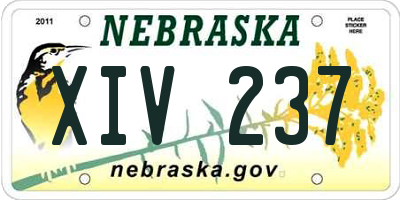 NE license plate XIV237