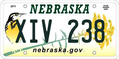 NE license plate XIV238