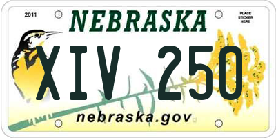 NE license plate XIV250