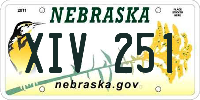 NE license plate XIV251