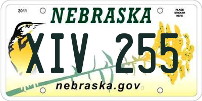 NE license plate XIV255