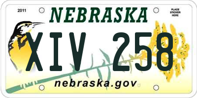 NE license plate XIV258