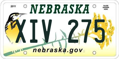 NE license plate XIV275