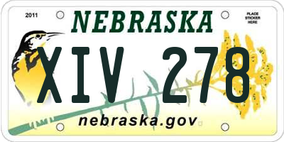 NE license plate XIV278