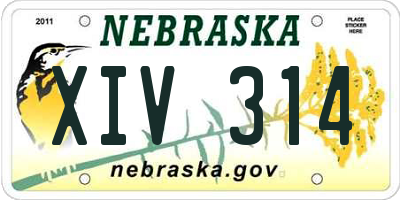 NE license plate XIV314