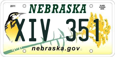 NE license plate XIV351
