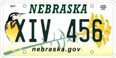 NE license plate XIV456