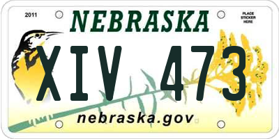 NE license plate XIV473