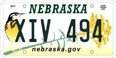 NE license plate XIV494