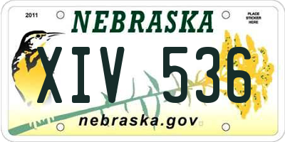 NE license plate XIV536