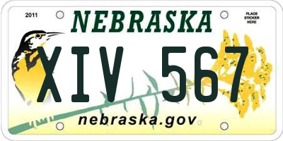 NE license plate XIV567