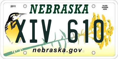 NE license plate XIV610