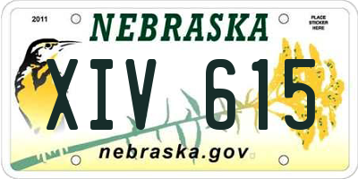 NE license plate XIV615