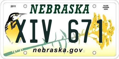NE license plate XIV671