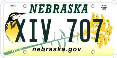 NE license plate XIV707