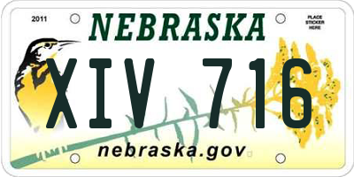 NE license plate XIV716