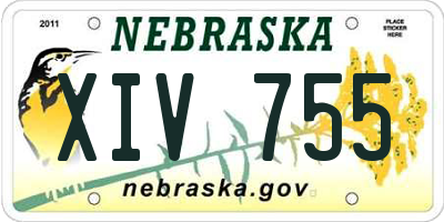 NE license plate XIV755