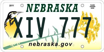 NE license plate XIV777