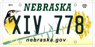 NE license plate XIV778