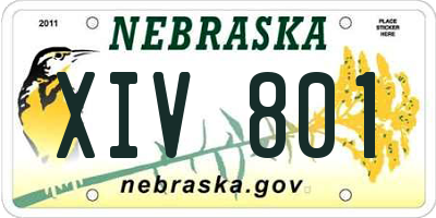 NE license plate XIV801