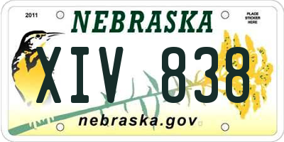 NE license plate XIV838