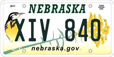 NE license plate XIV840