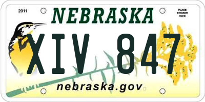 NE license plate XIV847