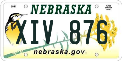 NE license plate XIV876