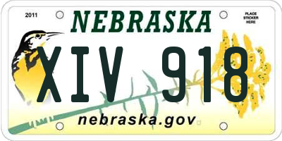 NE license plate XIV918