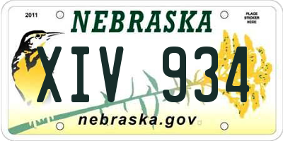 NE license plate XIV934