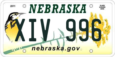NE license plate XIV996