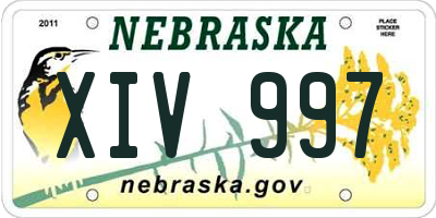 NE license plate XIV997