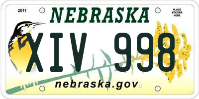 NE license plate XIV998