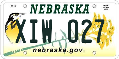 NE license plate XIW027