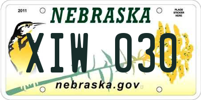NE license plate XIW030