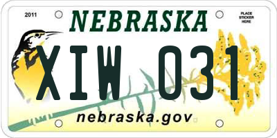 NE license plate XIW031