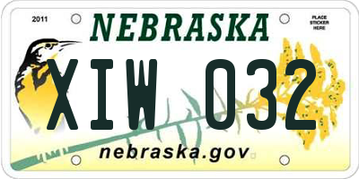 NE license plate XIW032
