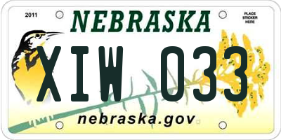 NE license plate XIW033