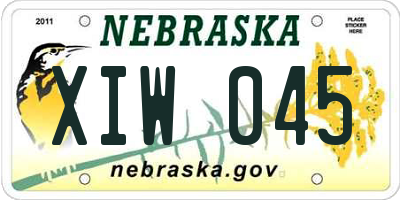 NE license plate XIW045