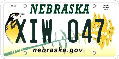 NE license plate XIW047