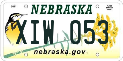 NE license plate XIW053